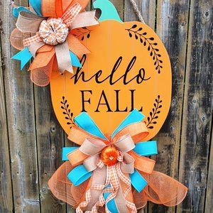 Fall pumpkin Wreath, Autumn wreath, Harvest Wreath,Fall Wreath, Farmhouse Wreath